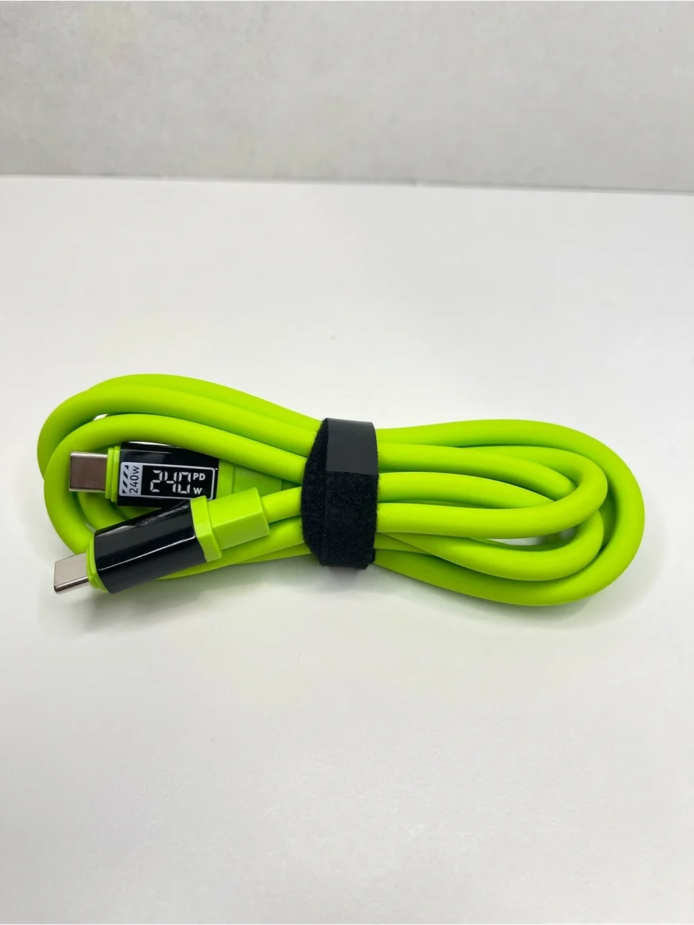 240W PD USB Type C to C Fast Charging Cable in Neon Green 5ft